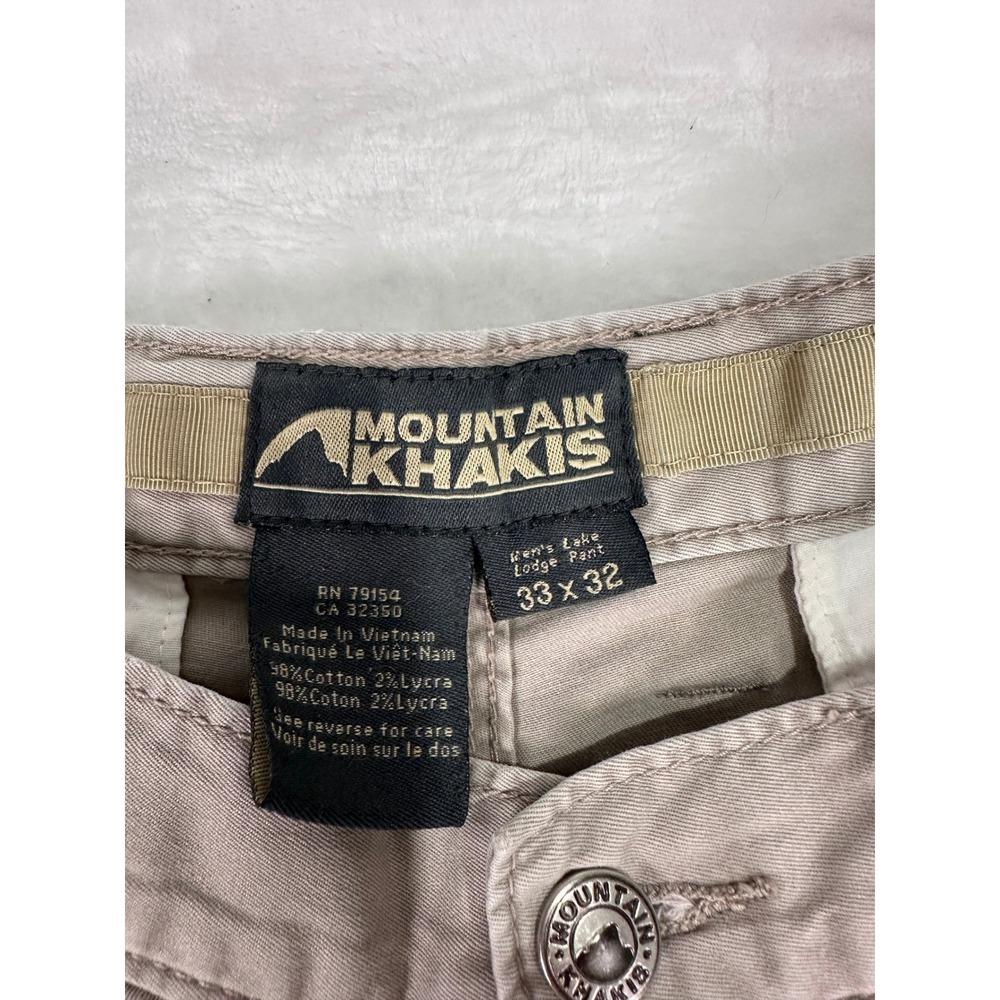 Mountain Khakis Lake Lodge Pant 33x32 Khaki Cotton Stretch Outdoor Mens - Picture 3 of 5